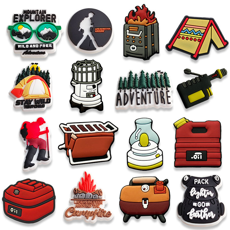 16Pcs Camping Shoe Charms, Out - Outdoor Adventure Birthday Party review and price